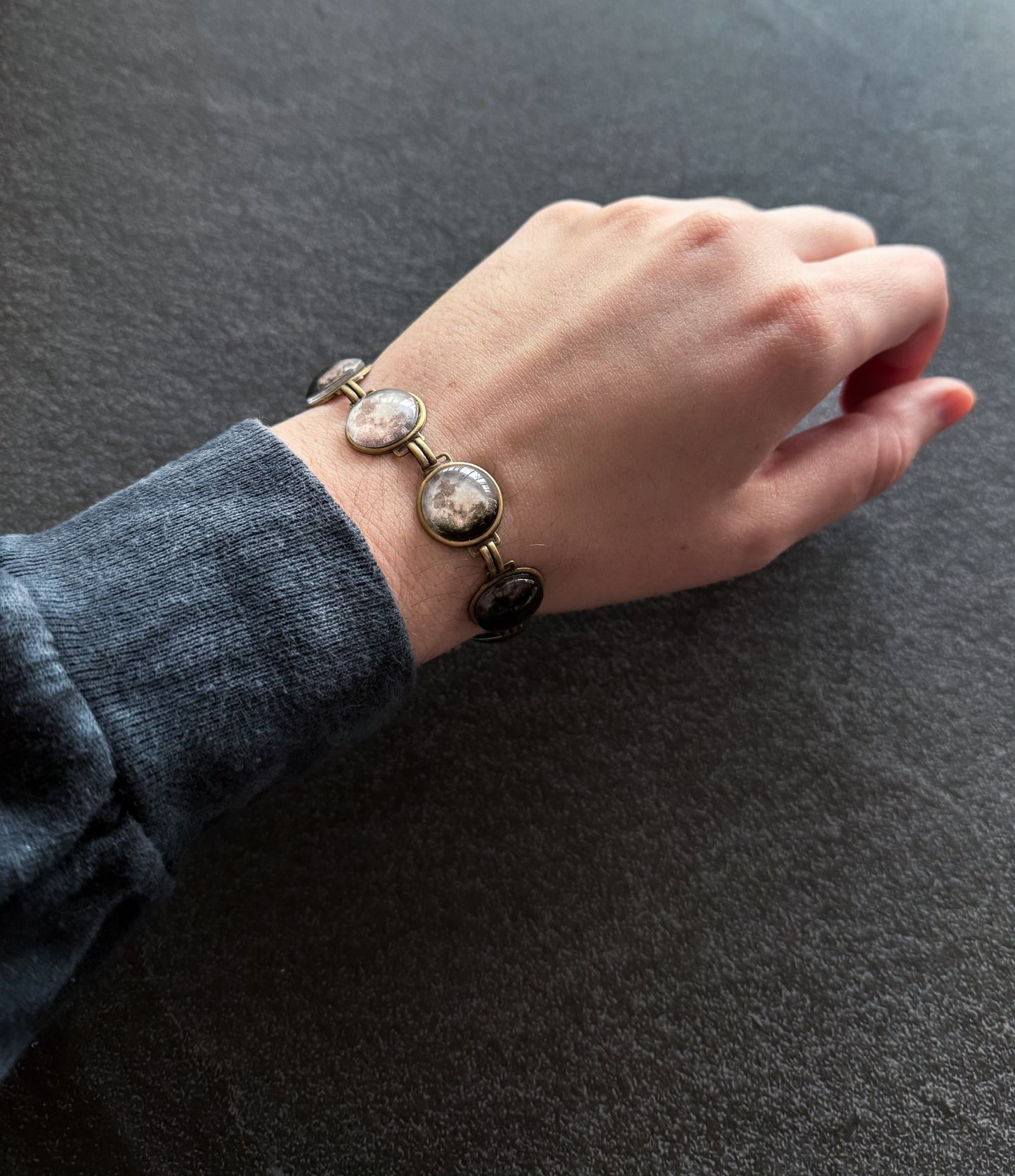 Moon Phase Bracelet - Space Jewelry, Lunar Phases