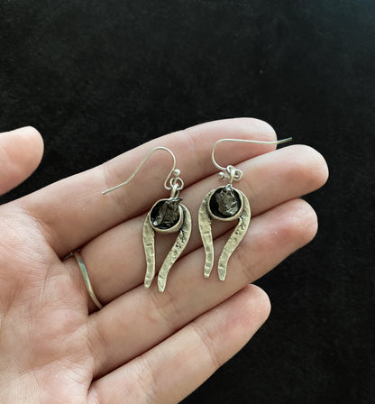 Comet Earrings with Authentic Meteorite