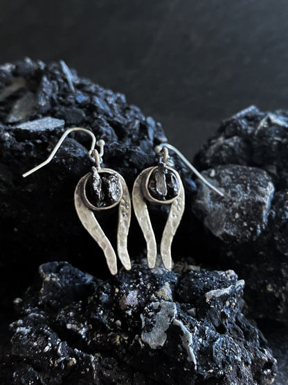 Comet Earrings with Authentic Meteorite