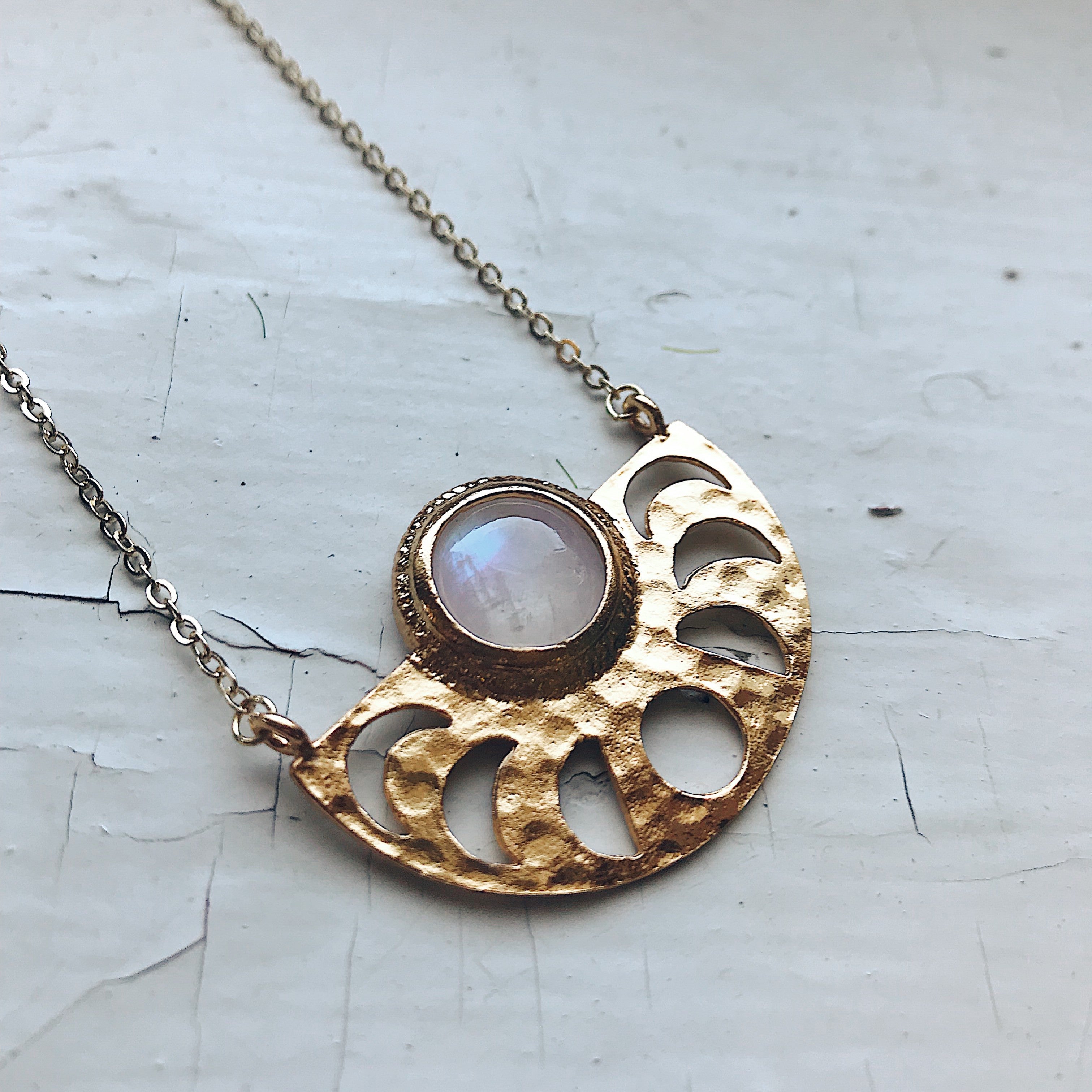 Moon Phase Necklace Gold – Waffles & Honey Jewelry