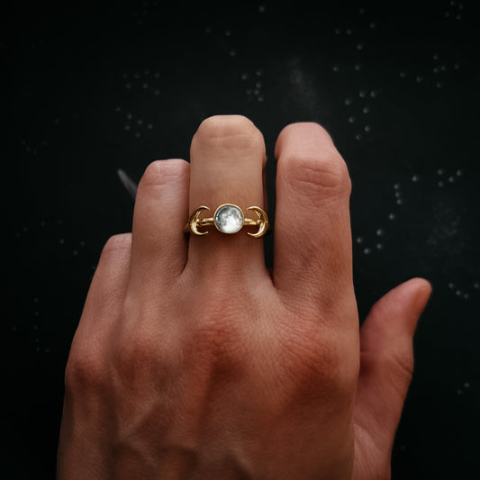 Moon Phases Ring Moonstone Ring – LunarGem