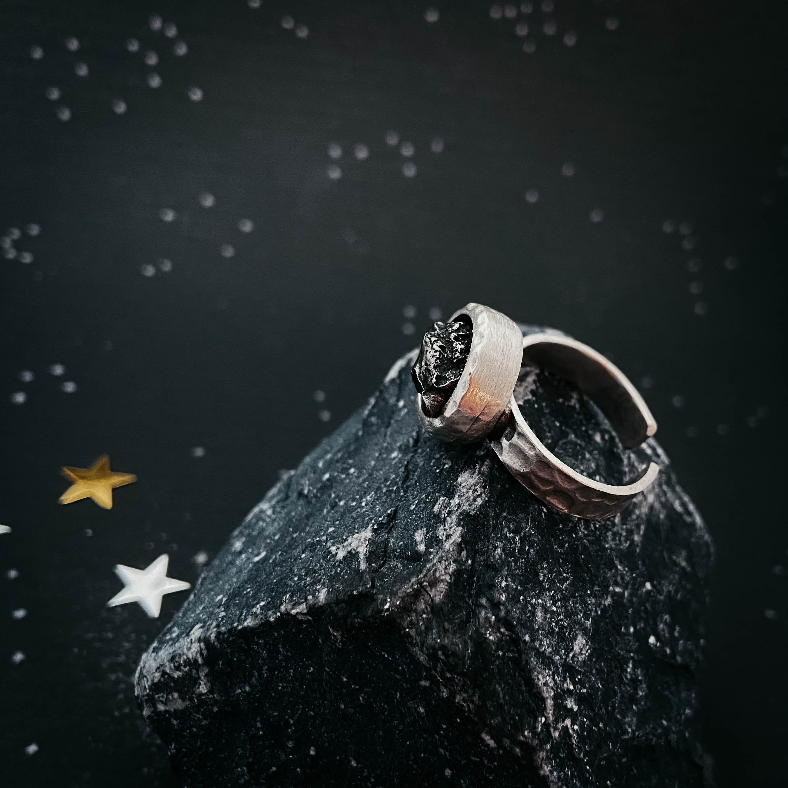 Iron nickel meteorite deals ring