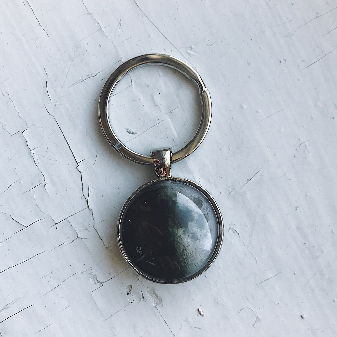 My Moon Double Sided Keychain with Two Custom Lunar Phases